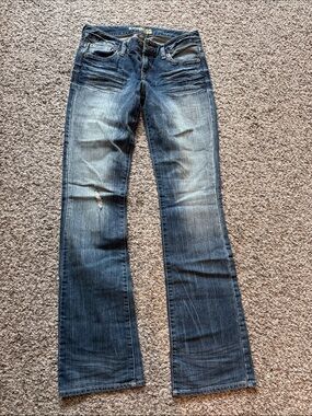 Express Women's Dark Blue Flared Jeans